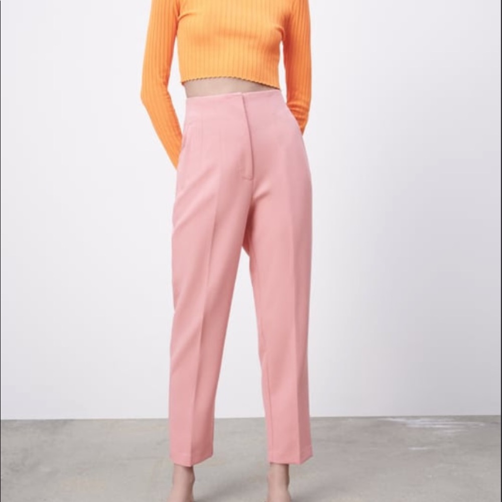 Zara pink high waisted pants